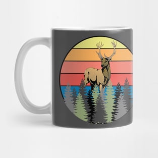 Vintage retro sunset art of zoo Mug